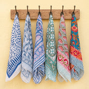 Hand Block Printed Cotton Bandana – Handmade Stylish Head Scarf for All Seasons - 6pcs