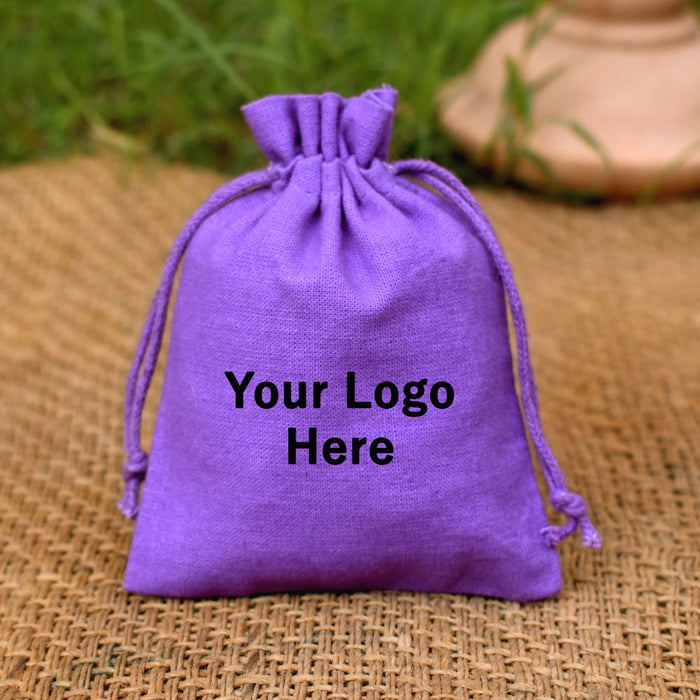 Purple Drawstring Pouches Gift Wedding Party Favor Bags - CraftJaipur