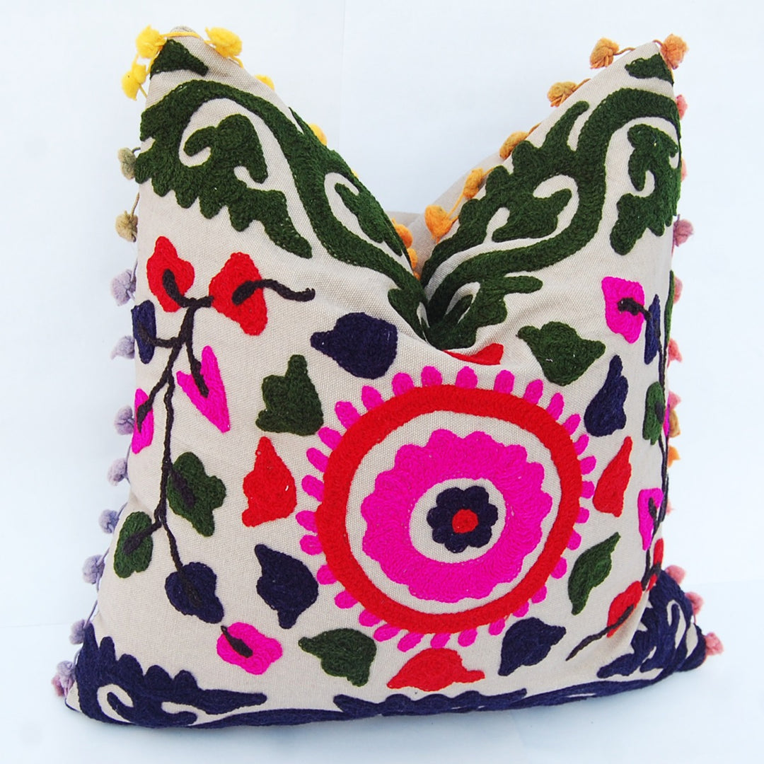 Home Decor Indian Suzani Cushion Covers Embroidery