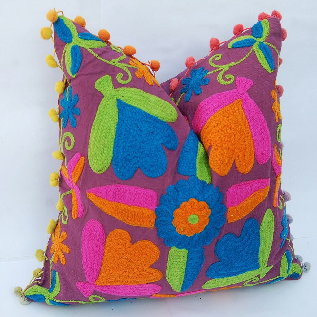 Suzani Cushion Cover Embroidery Pillows Boho Shams Art CraftJaipur