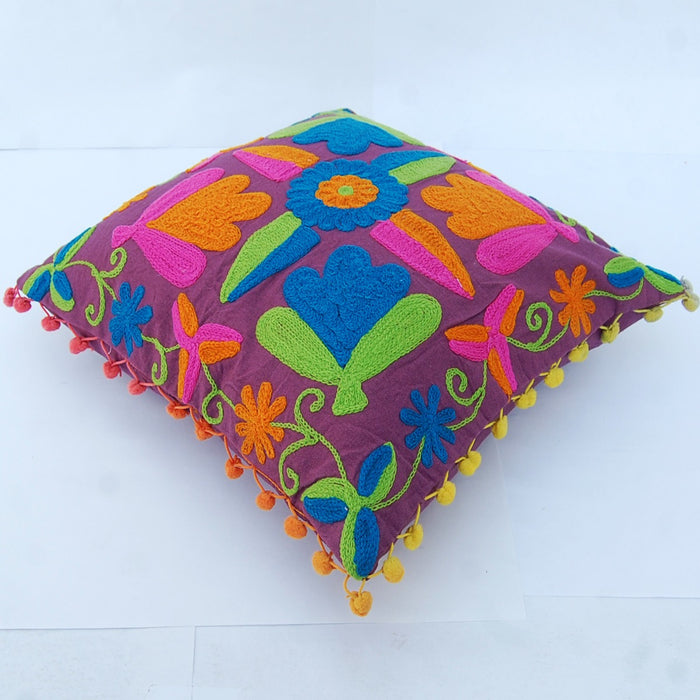 Suzani Cushion Cover Embroidery Pillows Boho Shams Decor - CraftJaipur