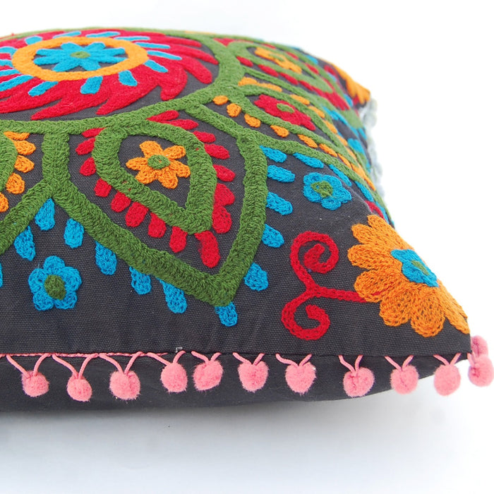 Embroidered Suzani Cushion Cover Square Sofa Pillows