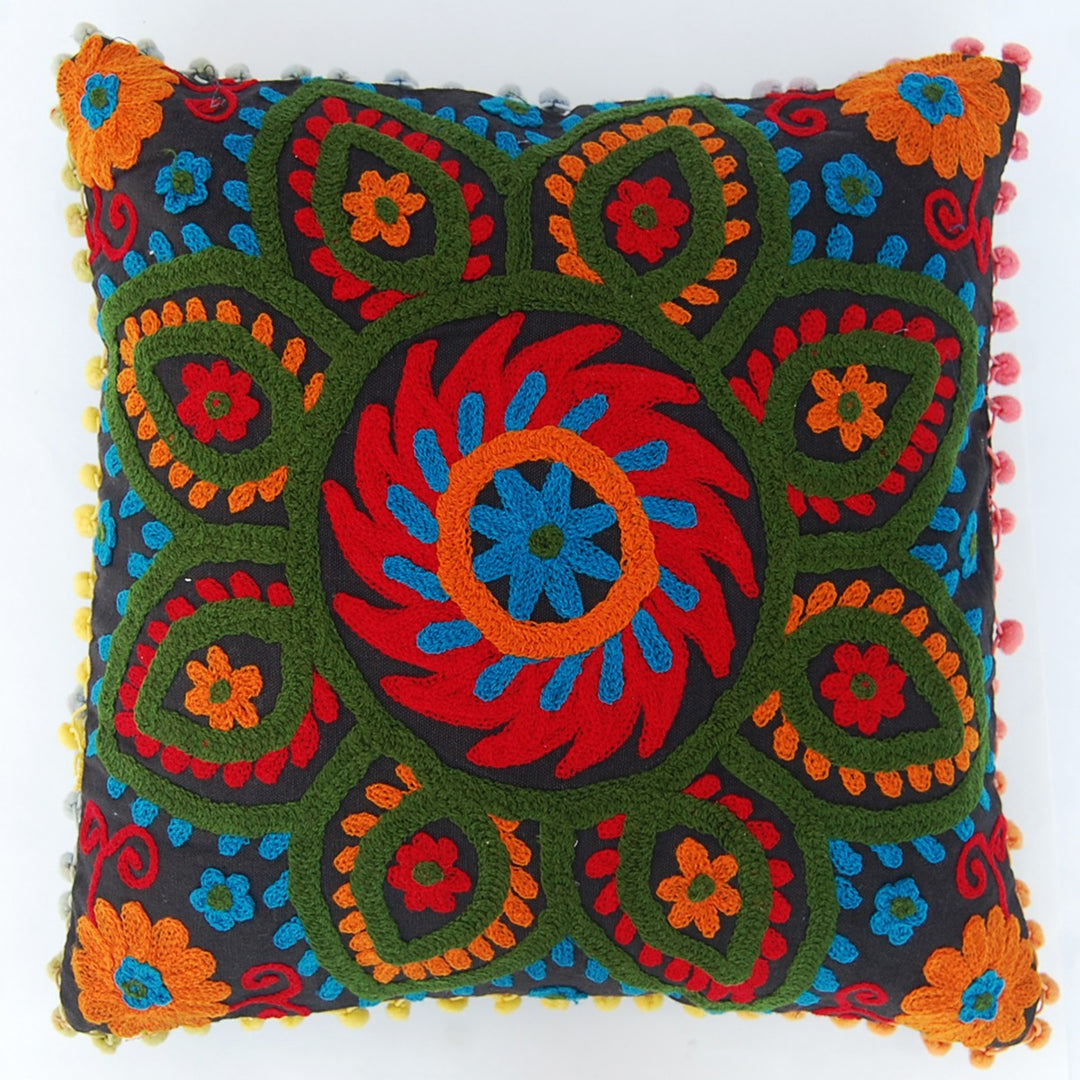 Embroidered Suzani Cushion Cover Square Sofa Pillows