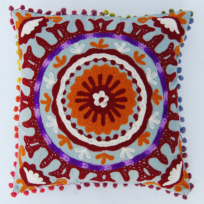 Vintage Suzani Cushion Cover Embroidered Pillow Case - CraftJaipur