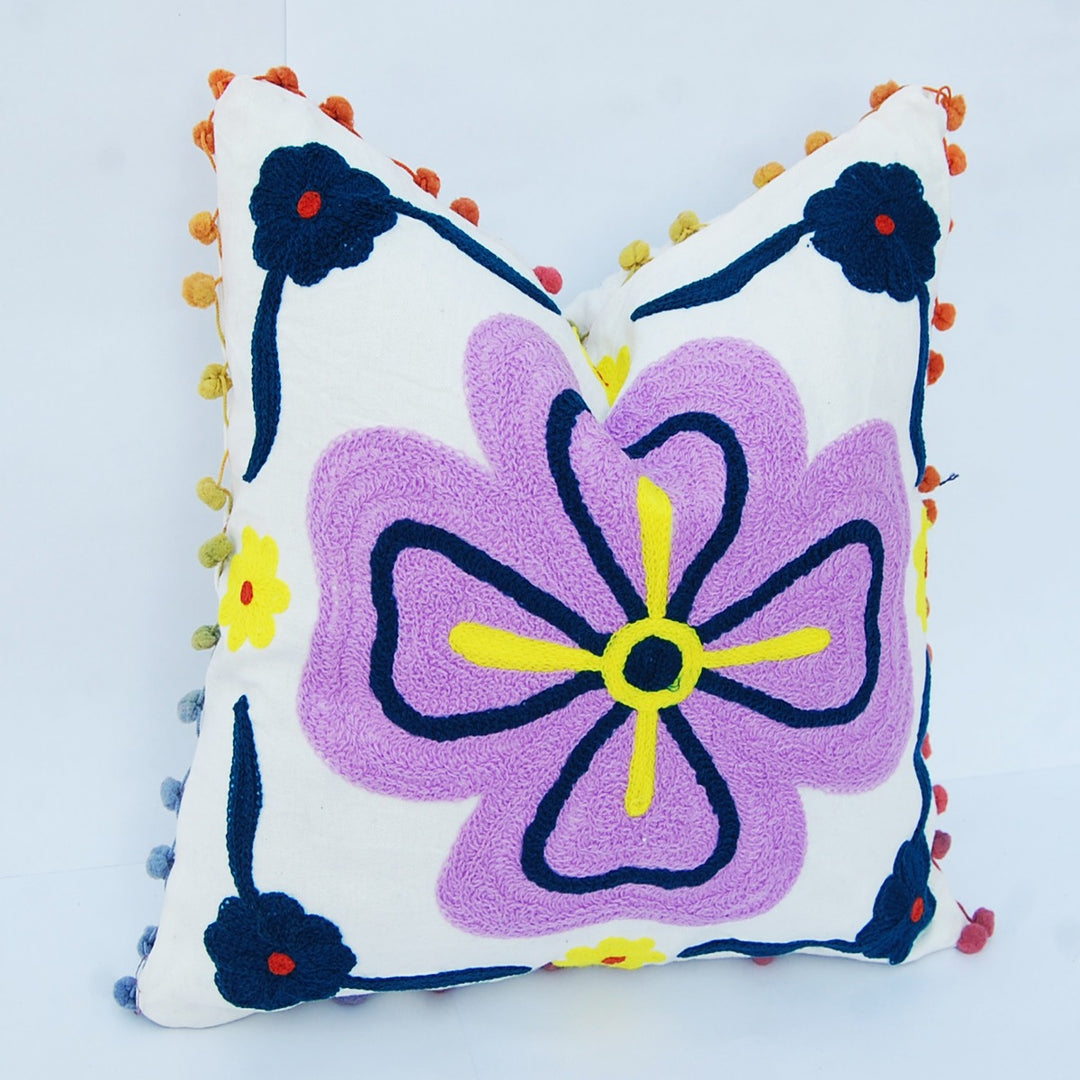 Indian Suzani Cushion Cover Embroidered Square Pillows - CraftJaipur