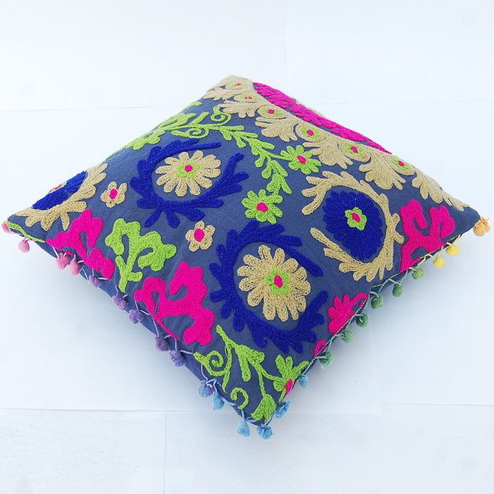 Indian Suzani Cushion Covers Embroidered Pillow Cases - CraftJaipur