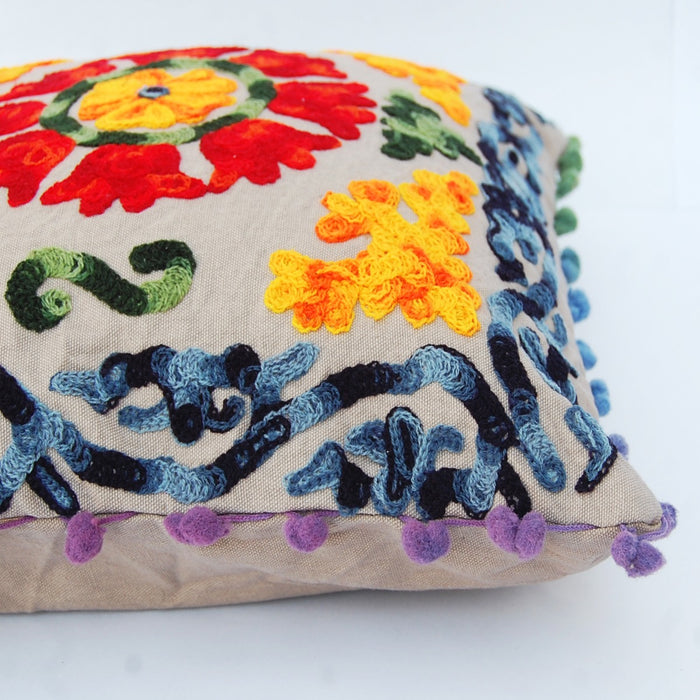 Vintage Suzani Cushion Cover Pillows Woolen Embroidery - Craft\Jaipur