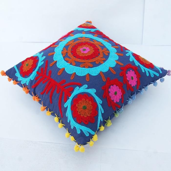 Indian Embroidery Suzani Cushion Cover Square Pillow - CraftJaipur