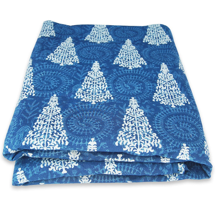 Christmas Tree Printed Cotton Fabric Sewing Material - CraftJaipur
