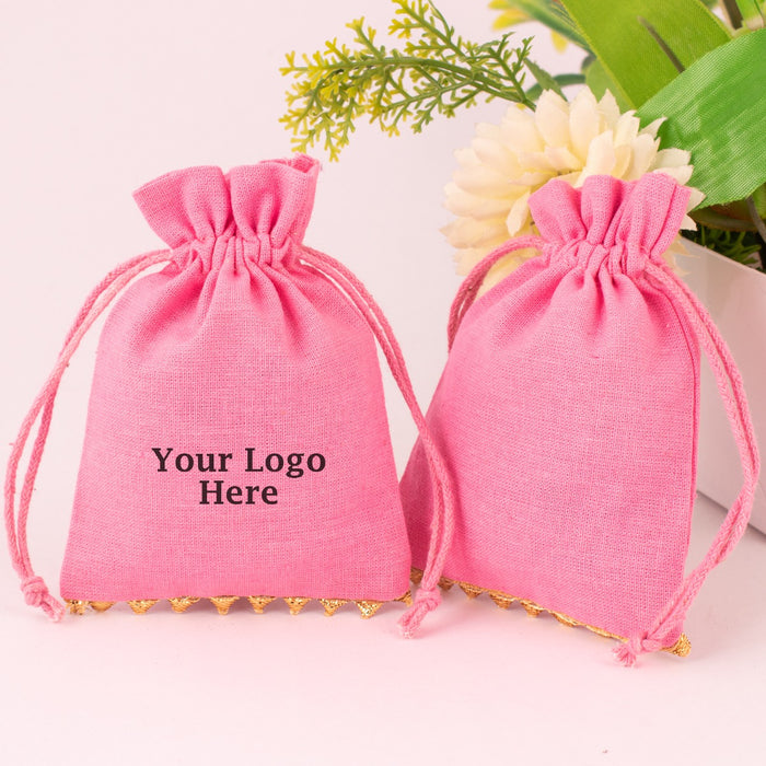 Custom Cotton Drawstring Pouch Personalized Logo Printed Gift Packaging Cosmetic Bags Jewelry Packaging Pouch Bag
