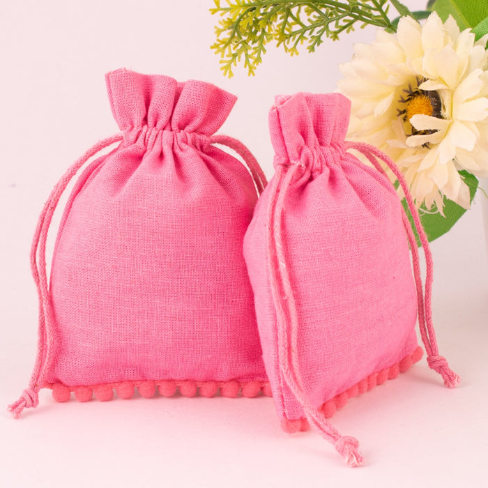 Cotton Bags with Your Logo Print Drawstring Pouches Custom Jewelry Packaging Bags Chic Wedding Favor Bags Jewelry Pouch