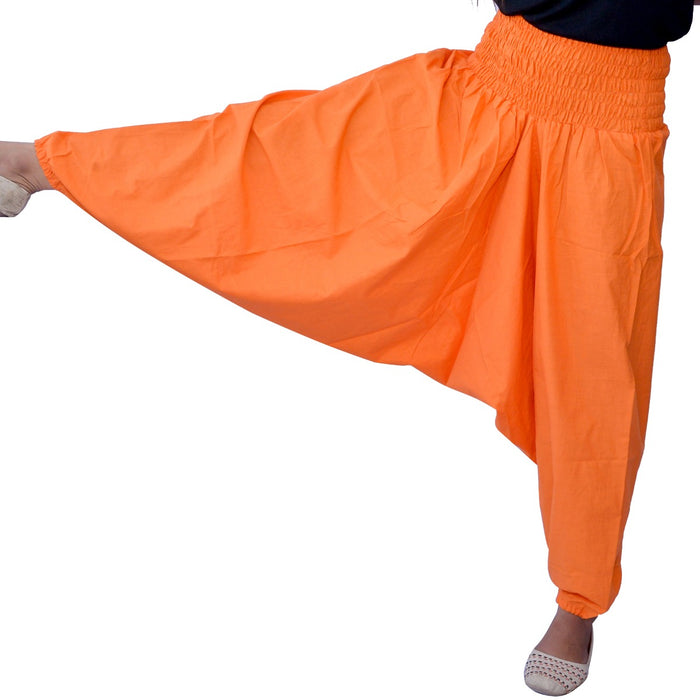 Harem Gypsy Aladdin Baggy Pants Women Yoga Trousers Orange - CraftJaipur
