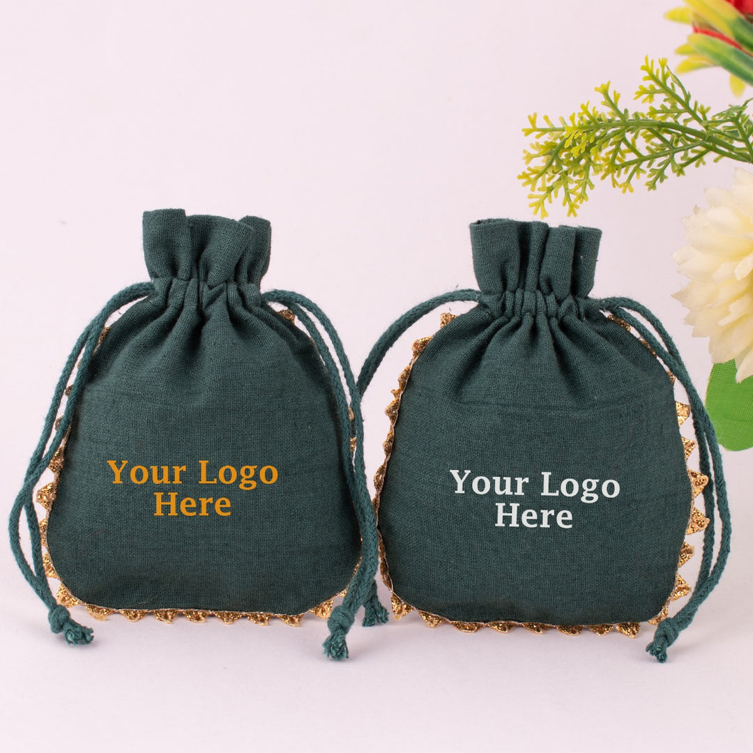 Custom Jewelry Packaging Pouch Custom Logo Print Package Supplies Cotton Jewelry Bags