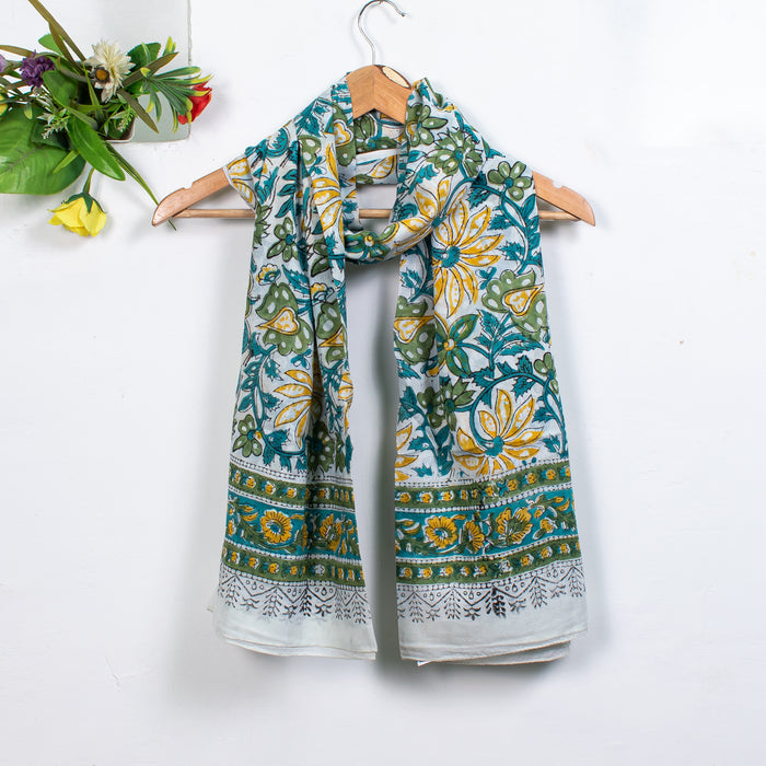 Colorful Hand Made Cotton Sarong, Indian Hand Block Print Scarves - CraftJaipur