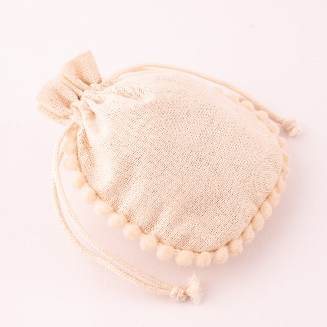 Pack Of 100 Natural Cotton Jewelry Packaging Pouch, Designer Wedding Favor Bags - CraftJaipur
