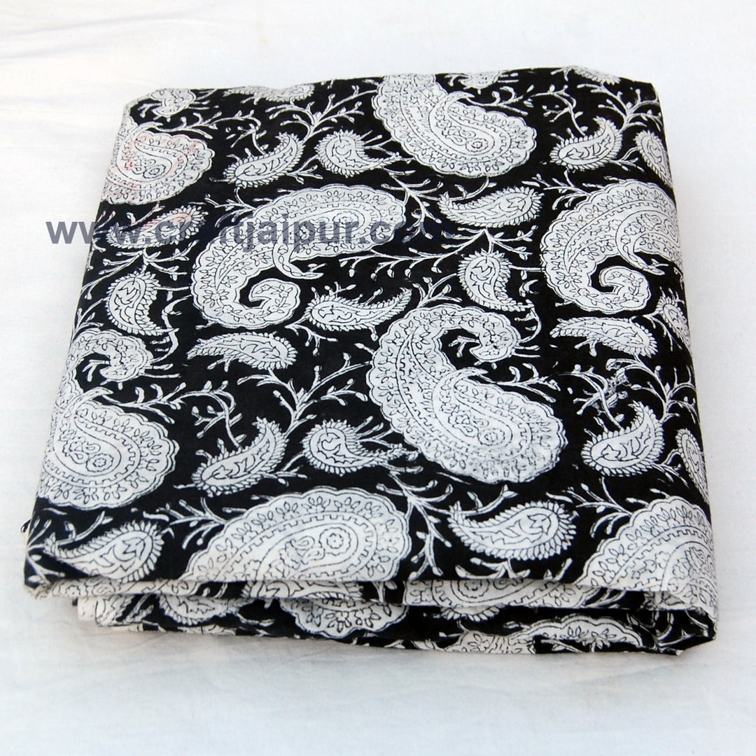 Handmade Indian Cotton Fabric , Anokhi Paisley Block Print - CraftJaipur