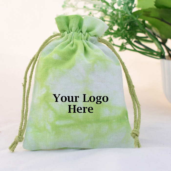 Green Tye Dye Jewelry Packaging Pouch (Set of 100) - CraftJaipur