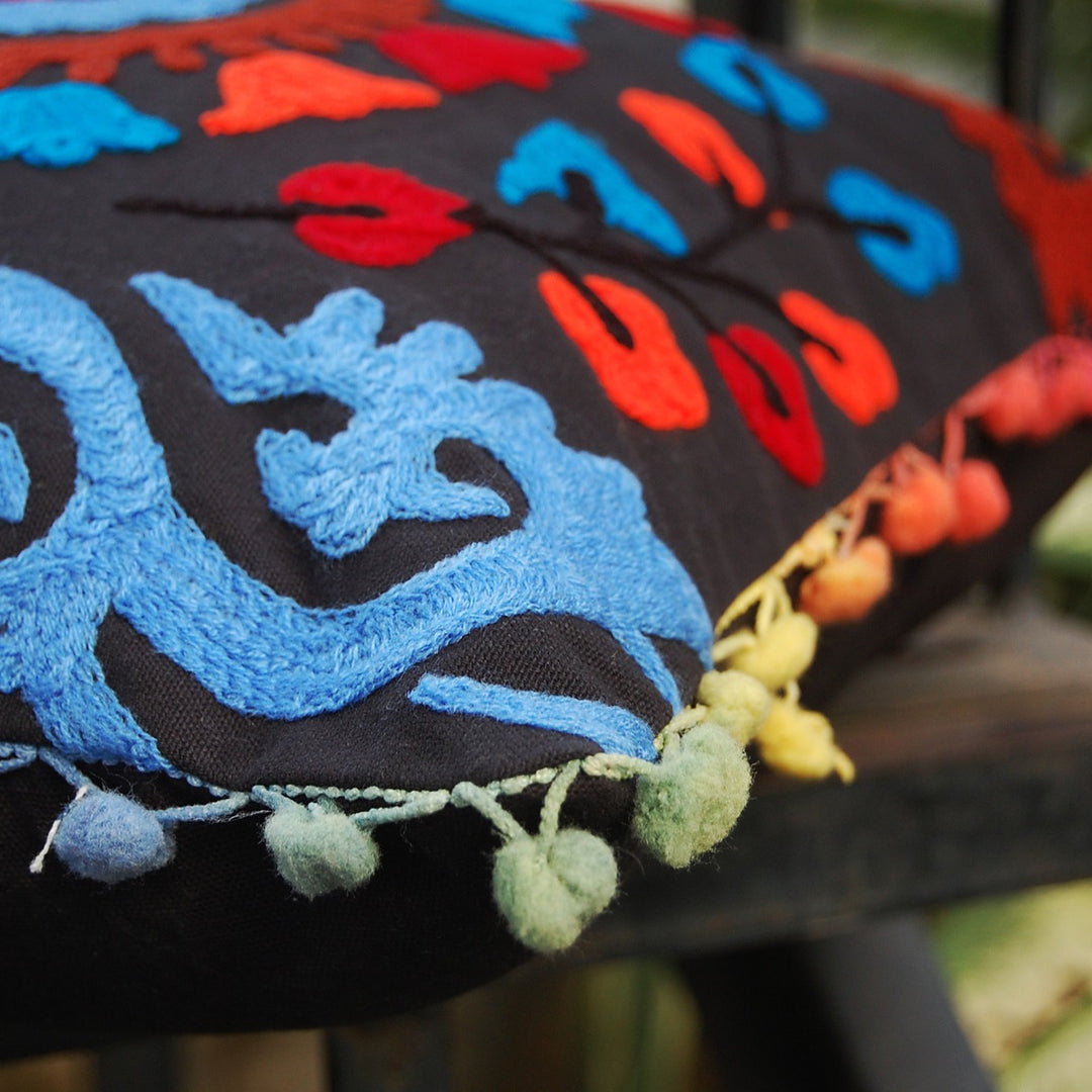 Suzani Embroidery Pillows Outdoor Cushion Cover Decor-Craft Jaipur