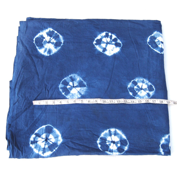 Handmade Tie Dye Indigo Blue Cotton Shibori Printed Fabric-CraftJaipur