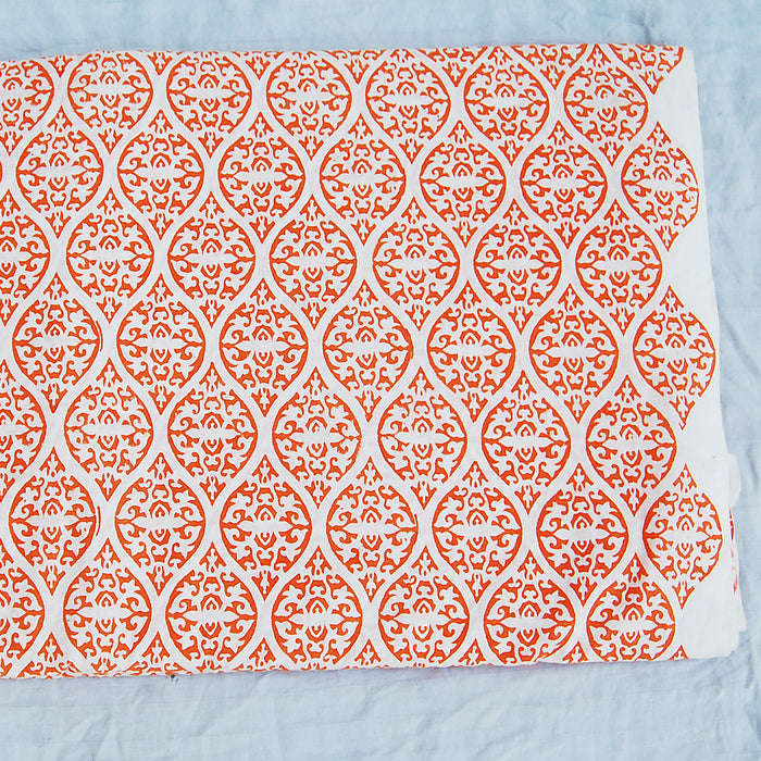 Natural Cotton Wooden Block Printed Dress Fabric - CraftJaipur