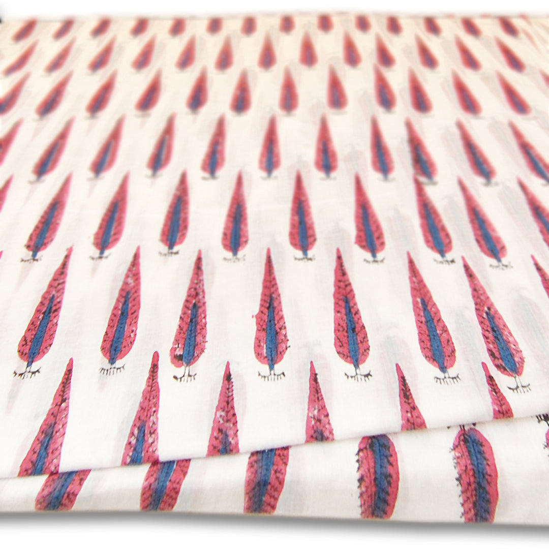 Hand Block Floral Printed Natural Cotton Sanganeri Fabric