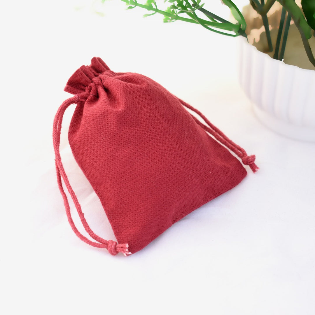 Set Of 100 Maroon Drawstring Custom Jewelry Packaging Pouch, Wedding Favor Bags