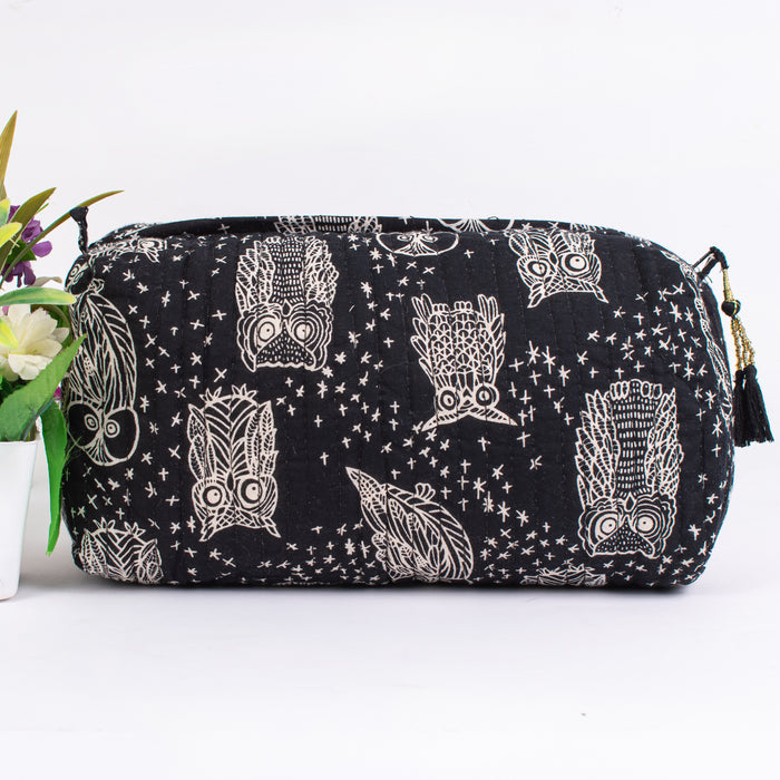 ORGANIC Cotton Handmade block printed Zipper Pouch, Make-up purse Bags, Utility bag - Gift for Her