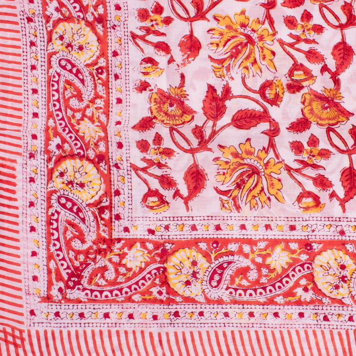 Beach Wear Sarong Floral Hand Block Print Pure Soft Cotton - CraftJaipur