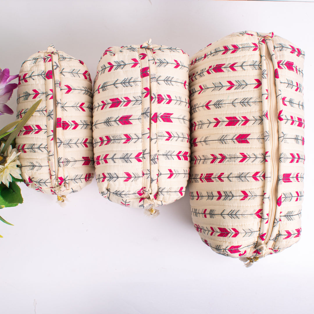 Assorted Makeup Bag, Indian Hand Block Printed Large Toiletry Bag, Waterproof Wash Bag, Cosmetic Bag, Travel Bag with Pockets, Jumbo Wash Bag
