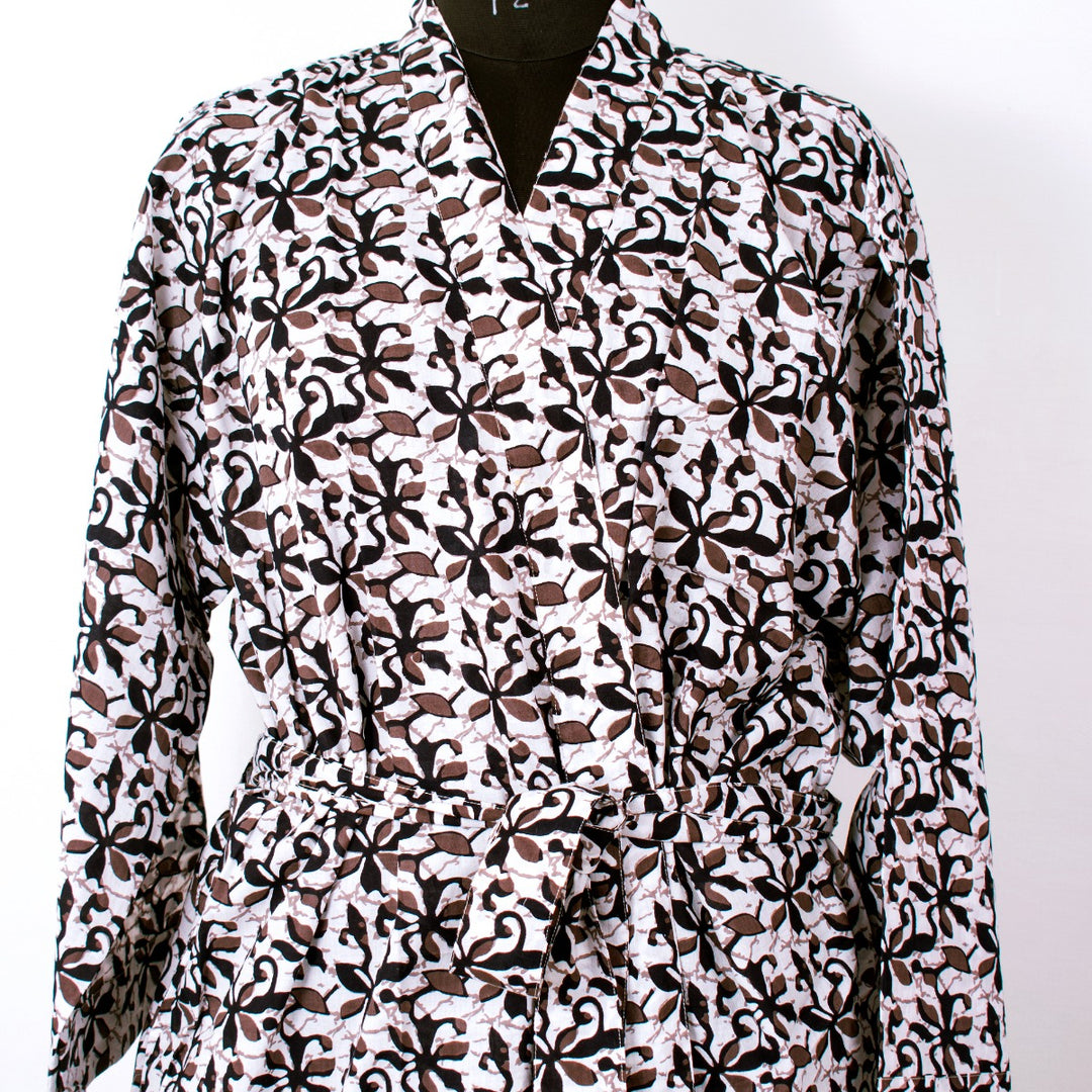 Free Size Floral Cotton Bathrobes, Kimono Robes for Women, 100% Cotton Robe (1 Bath Robe, Unisex, WorldWide Shipping)