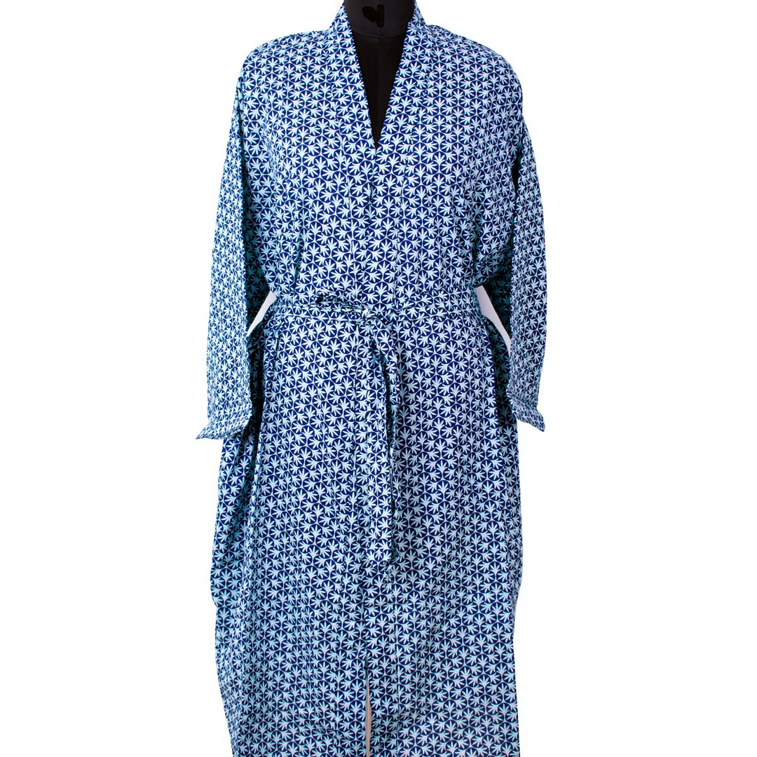 Block Print Cotton Bathrobe for Women, Unisex Bathrobes, 100% Cotton Robes for Women (1 Bath Robe, For Unisex, Worldwide Shipping)