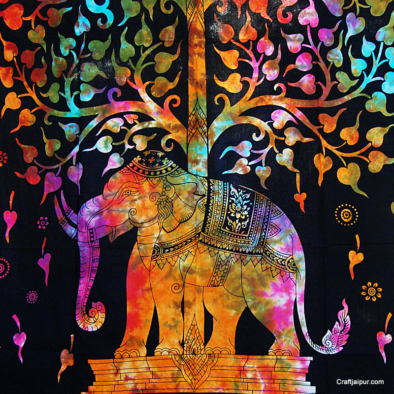 Tie dye elephant tapestry best sale