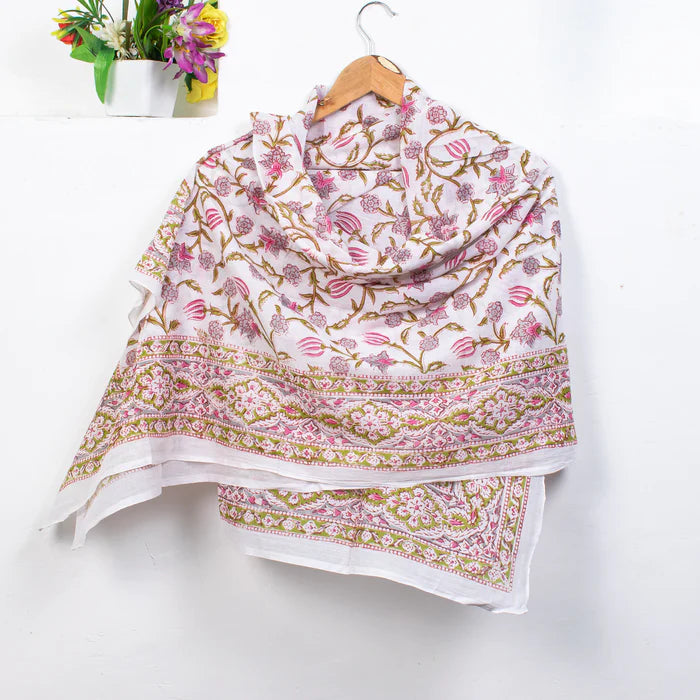 Indian Block Print Scarf Pareo Sarong: A Timeless Fusion of Art and Fashion