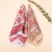 Set of 2 – Handmade Organic Cotton Bandanas for Men & Women, Head Scarf for Women, Bandana Headband Wrap