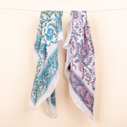 Set of 2 – Fashionable Cotton Bandana Scarf For Festival, Boho Style Head Scarf for Women, Block Printed Bandana Headband