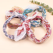 Set of 4 – Bohemian Style Cotton Bandana for Unisex, Bandana Scarfs, Pure Handmade Bandanas Headband Wrap