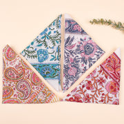 Set of 4 – Bohemian Style Cotton Bandana for Unisex, Bandana Scarfs, Pure Handmade Bandanas Headband Wrap