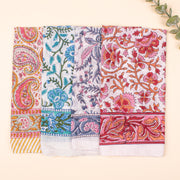 Set of 4 – Bohemian Style Cotton Bandana for Unisex, Bandana Scarfs, Pure Handmade Bandanas Headband Wrap