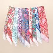Set of 10 100% Natural Cotton Bandanas, Hand-Printed Design Bandana, Lightweight & Compact Ideal For Travel, Versatile Wear Neck Scarf
