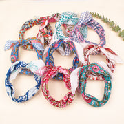 Set of 10 100% Natural Cotton Bandanas, Hand-Printed Design Bandana, Lightweight & Compact Ideal For Travel, Versatile Wear Neck Scarf