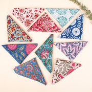 Set of 10 100% Natural Cotton Bandanas, Hand-Printed Design Bandana, Lightweight & Compact Ideal For Travel, Versatile Wear Neck Scarf