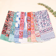 Set of 10 - Eco-Friendly Bandanas, Handcrafted Block Prints Bandana, Block Print Scarf, Multi-use Bandana, Scarf, Wrap or Gift