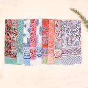 Set of 10 - Eco-Friendly Bandanas, Handcrafted Block Prints Bandana, Block Print Scarf, Multi-use Bandana, Scarf, Wrap or Gift