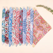 Stylish Set of 10 - Organic Bandanas, Breathable Cotton Bandana, 100% Cotton Scarfs, Neckerchief & Headwrap Bandana