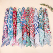 Set of 10 - Hand Block Printed Bandana, Lightweight and Breathable Bandana, 100% cotton Bandana, Soft Cotton Scarf For All - Day Comfort