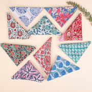 Set of 10 - Hand Block Printed Bandana, Lightweight and Breathable Bandana, 100% cotton Bandana, Soft Cotton Scarf For All - Day Comfort
