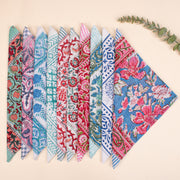 Set of 10 - Hand Block Printed Bandana, Lightweight and Breathable Bandana, 100% cotton Bandana, Soft Cotton Scarf For All - Day Comfort