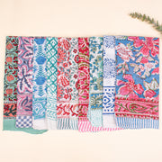 Set of 10 - Hand Block Printed Bandana, Lightweight and Breathable Bandana, 100% cotton Bandana, Soft Cotton Scarf For All - Day Comfort