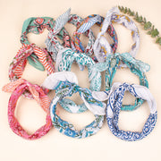 Set of 10 - Handmade Organic Cotton Wrap, Style Paisley Bandana, Hair Or Neck Bandanas, Lightweight Scarf For Women And Men