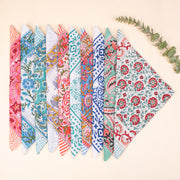 Set of 10 - Handmade Organic Cotton Wrap, Style Paisley Bandana, Hair Or Neck Bandanas, Lightweight Scarf For Women And Men